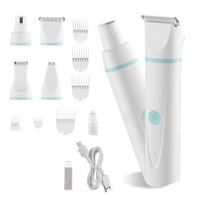 Dog Clippers for Grooming, 4 in 1 Dog Grooming Kit, Low Noise, Rechargeable Pet Shaver with 6 Combs & 4 Detachable Blades