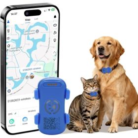Dog GPS Tracker Real Time, Anti-Lost Pet Tracker With Geofence, Flash Light And Sound Alarm, Unlimited Distance Tracking, Fits Most Pet Collars, (Option: Blue and white)